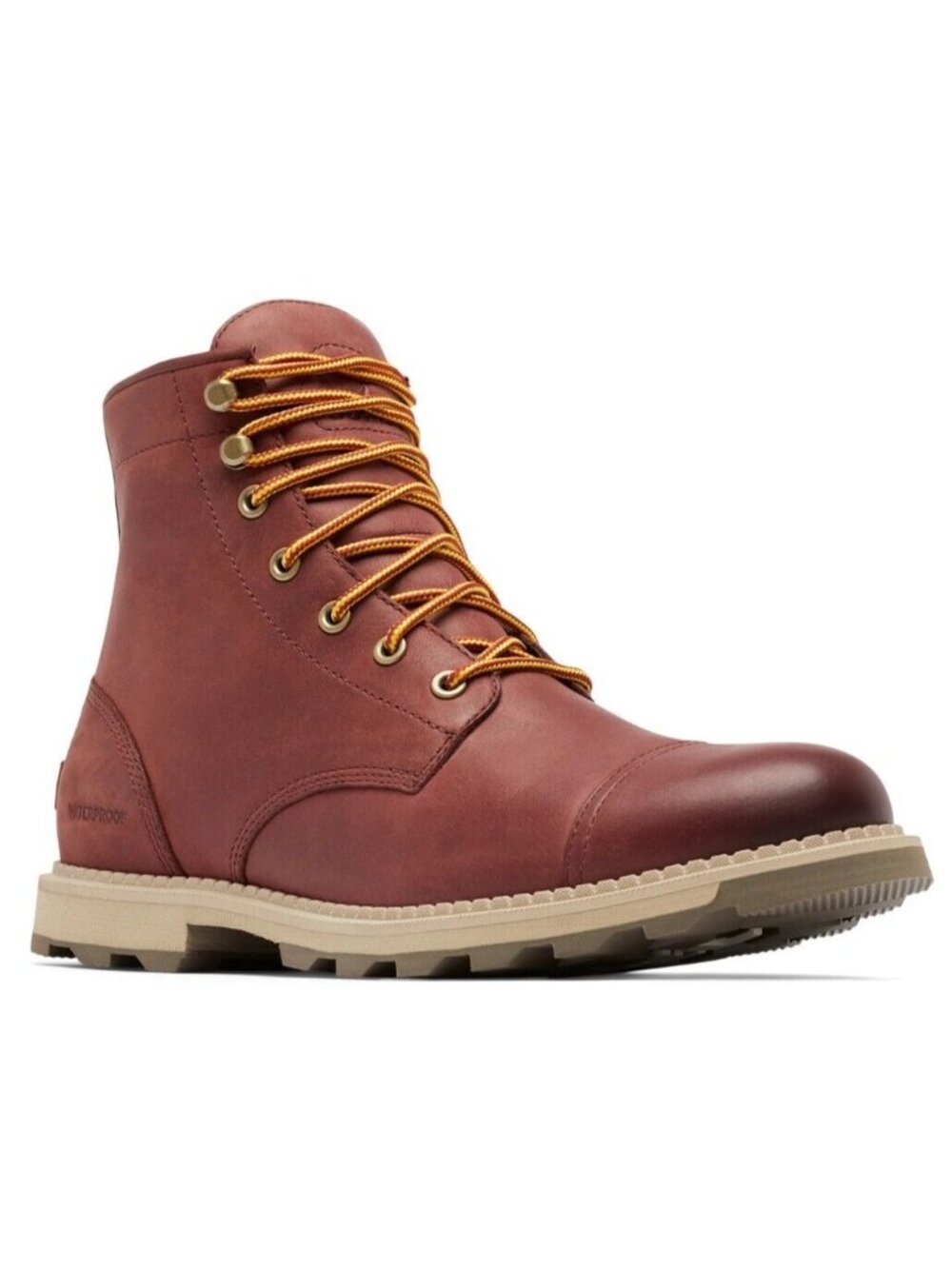SOREL Men's Madson II Chore Waterproof Leather Combat Ankle Boots Spice Size 7.5